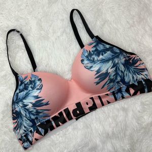 Victoria's Secret PINK Wireless Cool & Comfy Bra Pink Floral Large